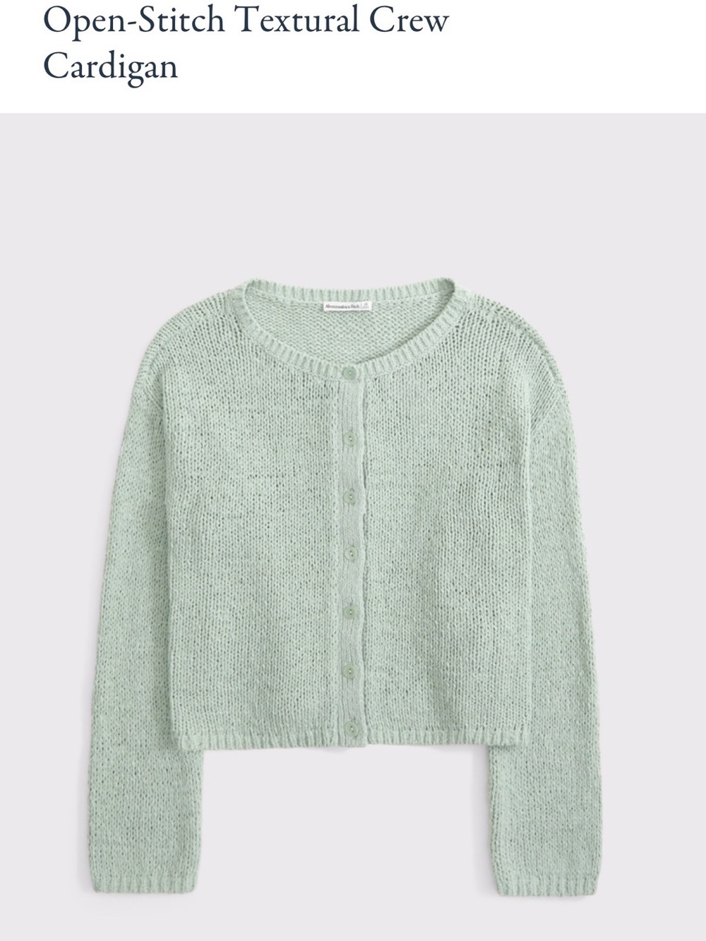 Abercrombie XS Green Crew Cardigan